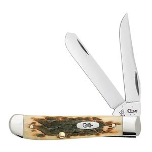 Case Peach Seed Jigged Mini Trapper Folding Pocket Knifeimage