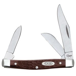 Case Jigged Brown Synthetic Medium Stockman Folding Pocket Knifeimage