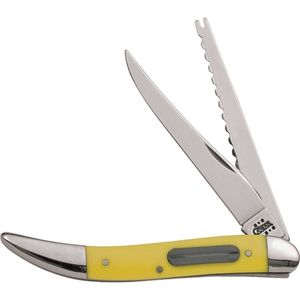 Case Smooth Yellow Synthetic Stainless Steel Fishing Knifeimage