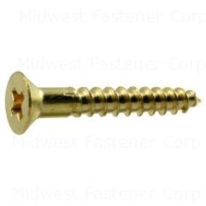 Midwest Fastener #4 x 3/4 in. Phillips Flat Head Brass Wood Screwimage