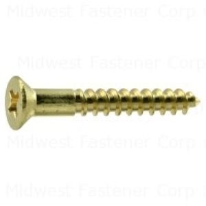 Midwest Fastener #6 x 1 in. Flat Head Phillips Brass Wood Screwimage