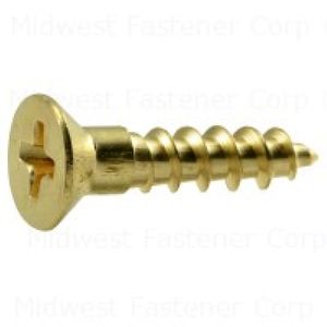 Midwest Fastener #8 x 3/4 in. Phillips Flat Head Brass Wood Screw, 10-Packimage