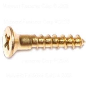 Midwest Fastener #8 x 7/8 in. Flat Head Phillips Brass Wood Screwimage