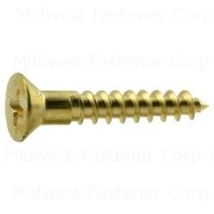 Midwest Fastener #8 x 1 in. Brass Phillips Flat Head Wood Screwimage