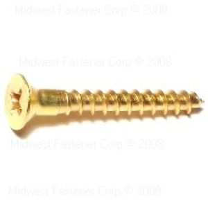 Midwest Fastener #8 x 1-1/4 in. Phillips Flat Head Brass Wood Screwimage