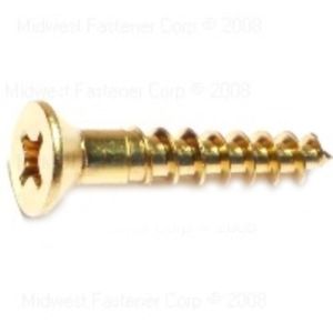 Midwest Fastener #12 x 1-1/4 in. Phillips Flat Head Brass Wood Screwimage