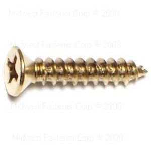 Midwest Fastener #6 x 3/4 in. Brass Phillips Flat Head Sheet Metal Screw, 20-Packimage