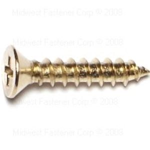 Midwest Fastener #10 x 1 in. Brass Phillips Flat Head Sheet Metal Screwimage