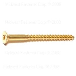 Midwest Fastener #10 x 2-1/2 in. Phillips Flat Head Brass Wood Screwimage