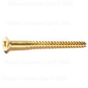 Midwest Fastener #12 x 3 in. Flat Head Phillips Brass Wood Screwimage
