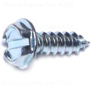 Midwest Fastener #4 x 3/8 in. Zinc Hex Washer Head Sheet Metal Screwimage