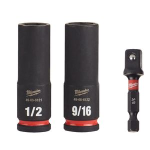 Milwaukee 3/8 in. Drive 3-Piece Deep Well Impact Socket Setimage