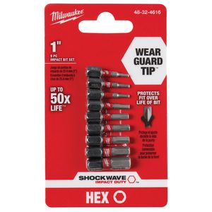 Milwaukee 1 in. 9-Piece Hex Insert Bit Setimage