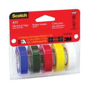 Scotch 1/2 in. x 20 ft. 5-Piece Assorted Colored Electrical Tape Kitimage