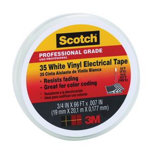 Scotch 3/4 in. x 66 ft. White 35 Vinyl Electrical Tapeimage