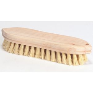 Scrub Brush 8 Pointed End White Tampico 1 1/8 Trim Hardwood Handleimage