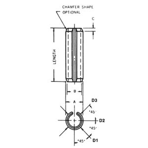 Roll Pin 1/2 x 2 High Carbon Steel (2 Per Bag)image