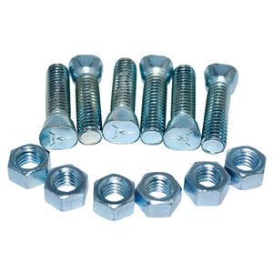 3/8 x 1 1/2 Clipped Head Plow Bolt w/Nut Zinc Plated (6 Per Pack)image