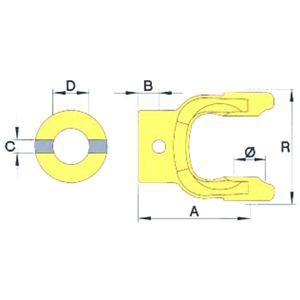 Series 1 Smooth Yoke For Shear Bolts Eurocardanimage