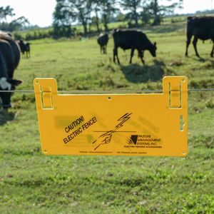 Electric Fence Warning Sign High Visibility Yellowimage