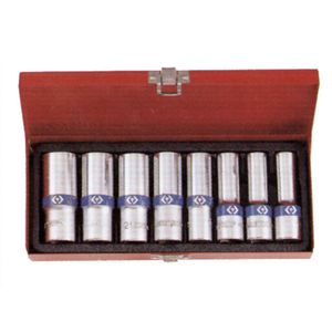 8 Pc. 1/2" Dr. 12 Pt. Deep Socket Set Metricimage