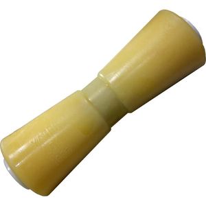 10 Wide Bracket Keel Roller Thermoplastic Rubber Yellow 5/8 Shaftimage