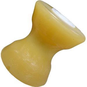 Bow Roller 3 3/4 Thermoplastic Rubber Yellow 1/2 Diameter Shaft Sizeimage