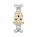 Eaton&reg; Commercial, Auto-Grounding Single Receptacle - Ivory