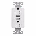 Eaton&reg; Combination Receptacle USB-Type A Charger - White