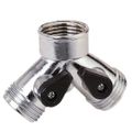 Zinc Two-Way Hose Y-Connector with Shut Off GC5013L