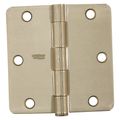 National Hardware 3-1/2 in. 1/4 in. Radius Corner Satin Brass Door Hinge