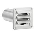 Lambro 4 in. White Plastic Louvered Dryer Vent Hood