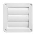 Lambro 4 in. White Plastic Louvered Vent