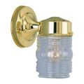 Boston Harbor 1-Light Polished Brass Wall Mount Porch Light Fixture