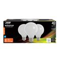 Feit Electric 40 W Equivalent Soft White G25 Dimmable Filament LED Bulb, 3-Pack