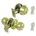 ProSource Grade 3 Polished Brass Deadbolt and Entry Lockset