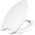 Mayfair Elongated Slow-Close Wood Toilet Seat, White