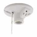 Eaton Wiring Ceiling Pull Chain Lampholder with Cord, White