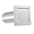 Lambro Industries 4 in. White Plastic Single Flap Exhaust Vent