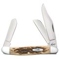 Case Amber Bone Peach Seed Jigged Stockman Pocket Knife