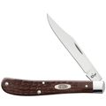 Case 3-1/4 in. Jigged Brown Synthetic Slimline Trapper Folding Pocket Knife