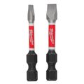 Milwaukee SHOCKWAVE 2 in. Slotted Power Bit, 2-Piece