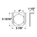 Trailer Light Bracket, 4 In.