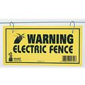 Electric Fence Warning Signage, 4 In. x 8 In., 3 Pack