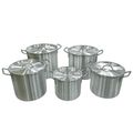 Aluminum Stock Pot Set, 8, 12, 16, 20 and&nbsp;24&nbsp;Qt.