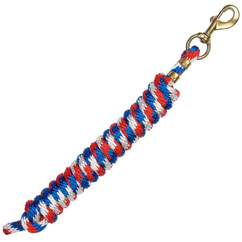 10' Poly Lead Rope with Brass Snap (Red, White & Blue) | Agri Supply 111177