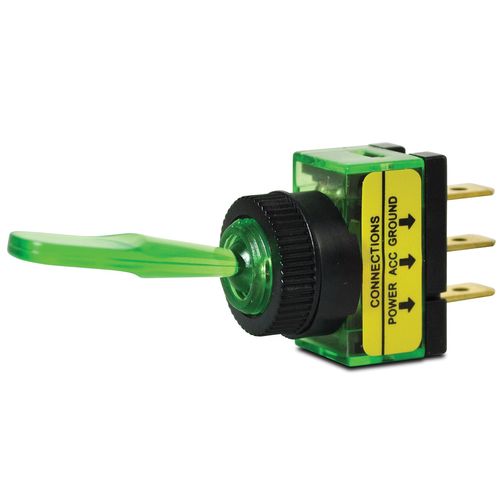 Toggle Switch On-Off, Illuminated Green | Agri Supply
