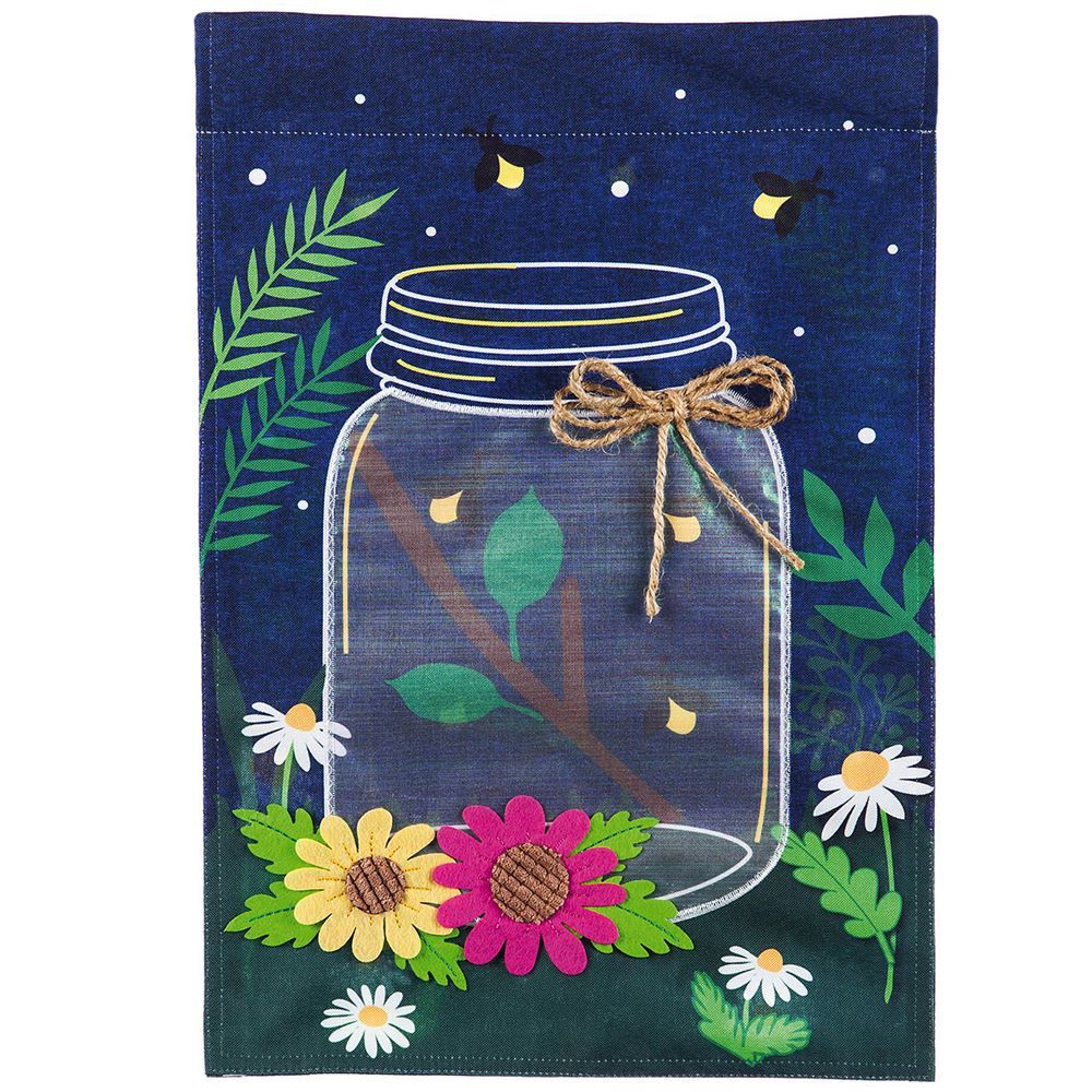Fireflies with Mason Jar Garden Flag