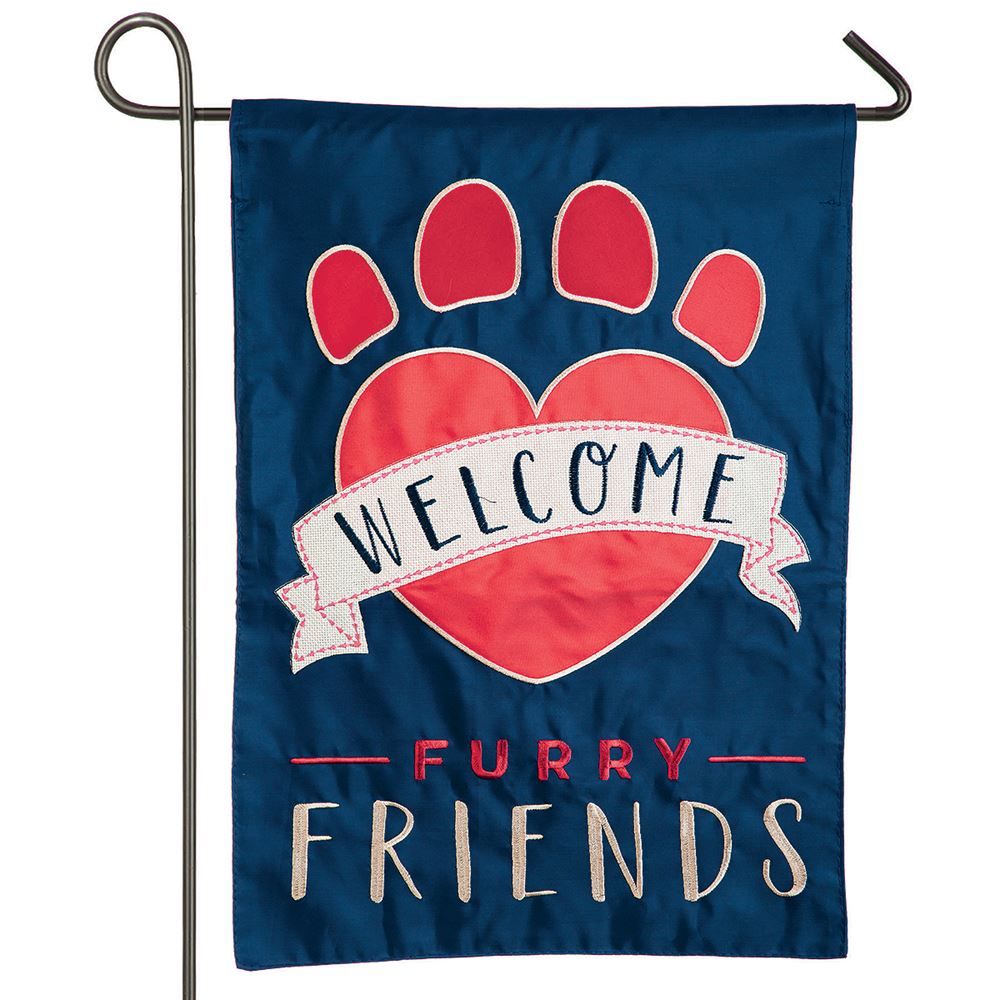 Welcome Furry Friend Garden Flag