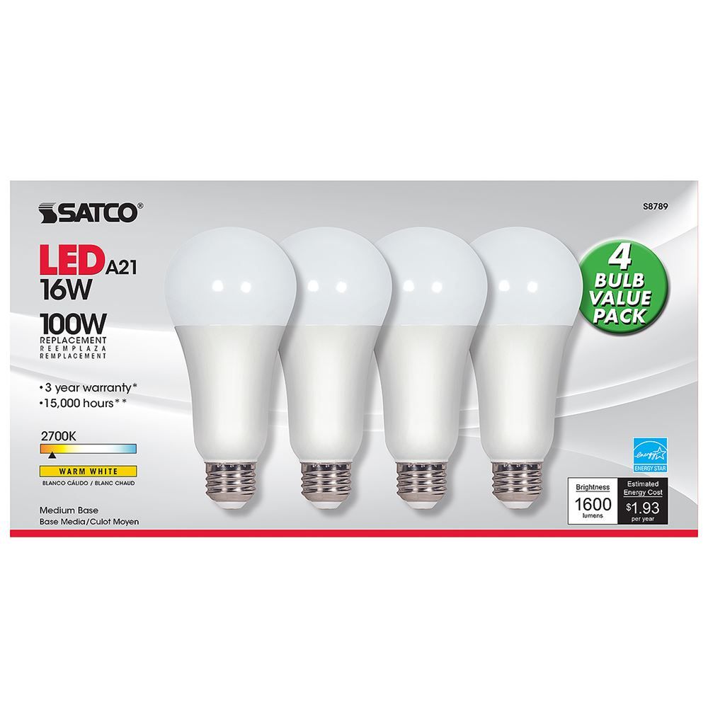 Satco A19 Led Bulb Equal To 100w-2700k